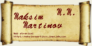 Maksim Martinov vizit kartica